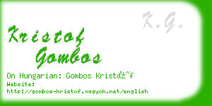 kristof gombos business card